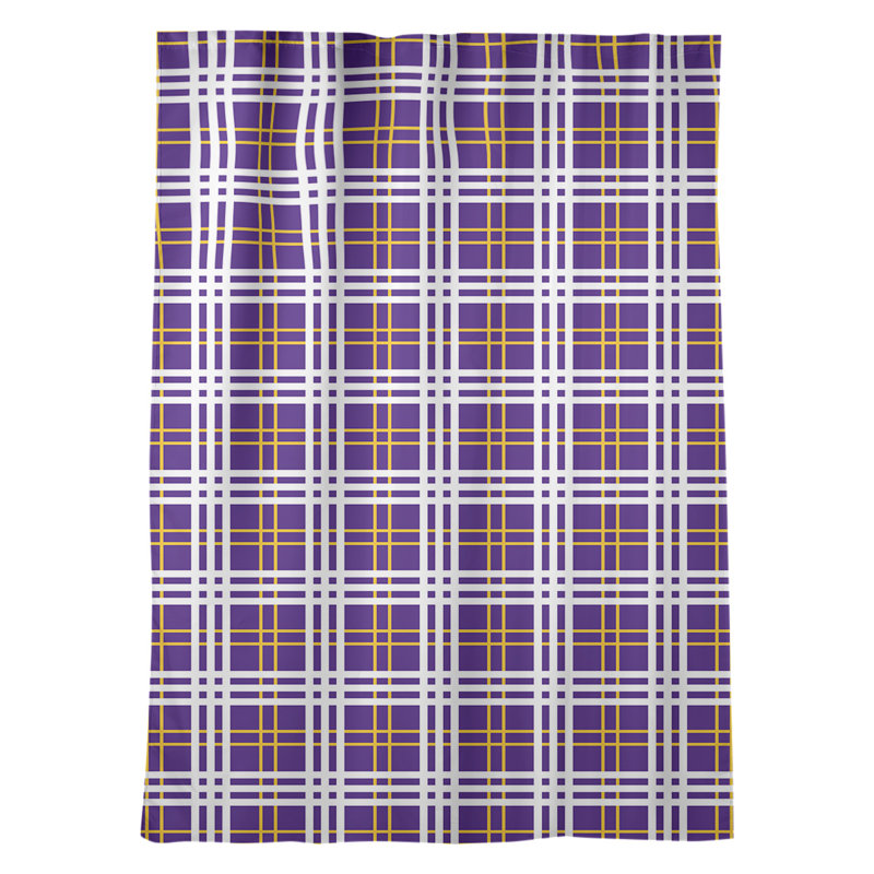 Room Darkening Curtain Single Panel, Purple/White/Yellow