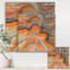 «Abstract Gilded Orange Waves», reproduction d'art sur toile tendue-55949581