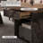 Retro Brown Rectangular Solid Wood Office Desk-107761085