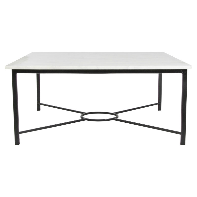 Ella 4 Legs Coffee Table, Flat Black, Carrera Marble