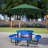 Ridenour Metal Picnic Table Dining Table with Umbrella Hole - Coated Steel Heavy Duty Commercial Grade Table-285924294