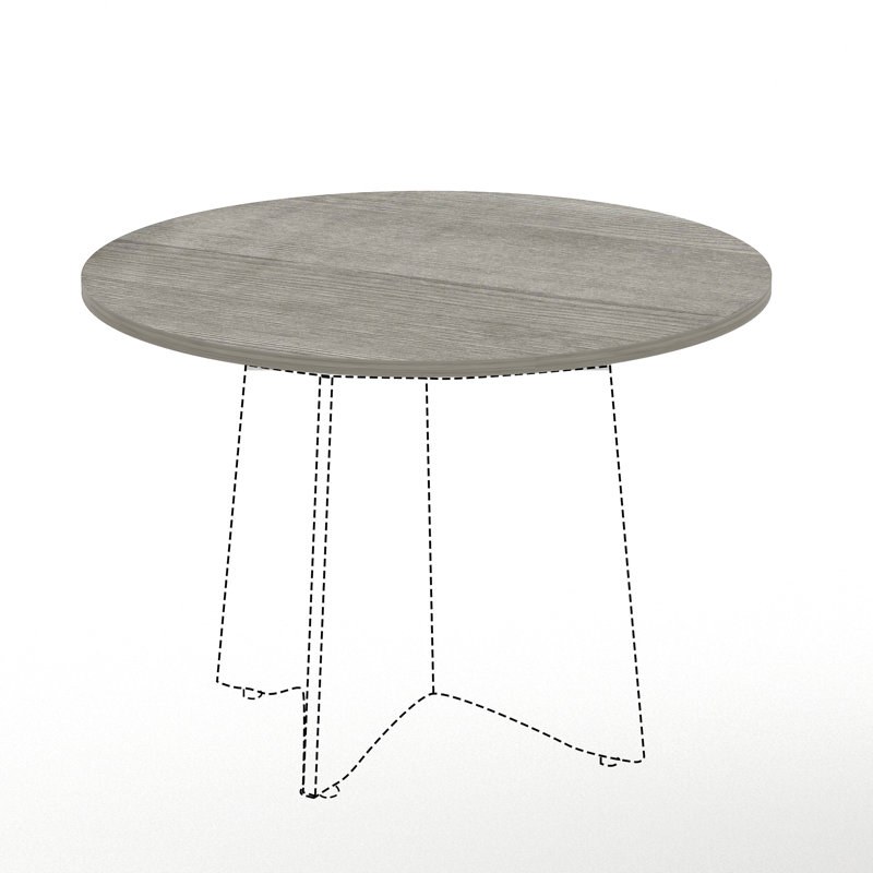 Plateau de table de conférence rond, H 1 po x l 42 po x P 42 po, Gris anthracite patiné