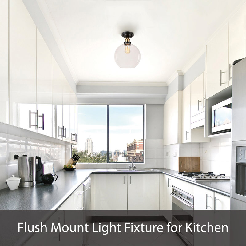 12" Chrome LED Flush Mount Ceiling Light with Frosted Glass Diffuser