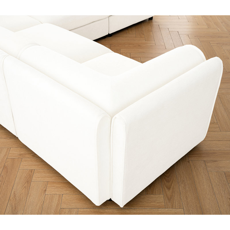 Chenille blanche 2 avec rangement : Assise douce et confortable, design ergonomique et moderne