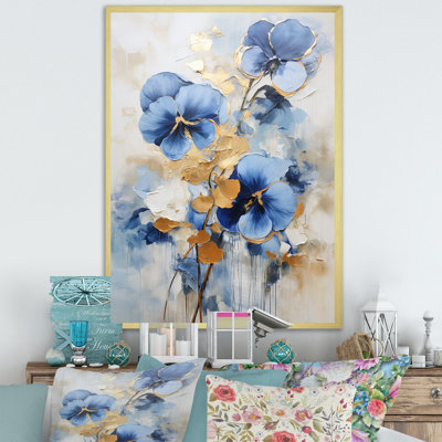 Bleu et or Minimalisme Pansy Radiance Bouquet II