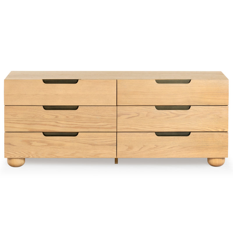 Beethoven Wood 6 Drawer Dresser, Natural