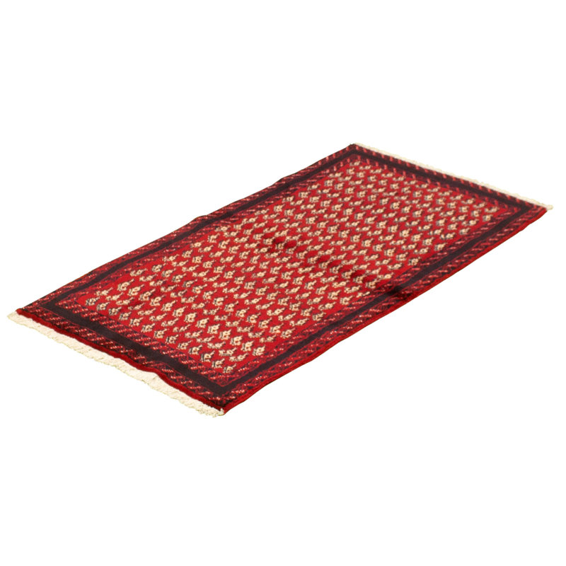 Tapis décoratif en laine noué à la main de conception unique en laine de conception unique 2 pi 9 po x 5 pi 5 po Borroto