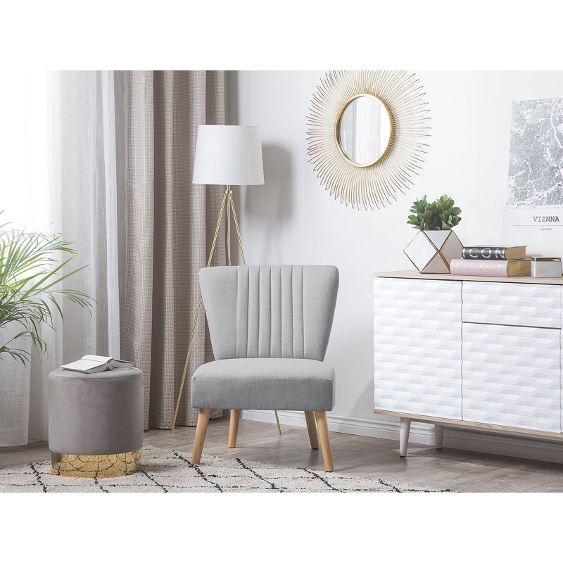 Manford Upholstered Slipper Chair, Light Grey