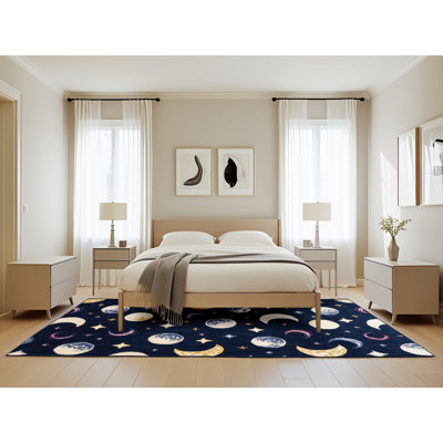Tapis bleu lavable à la machine