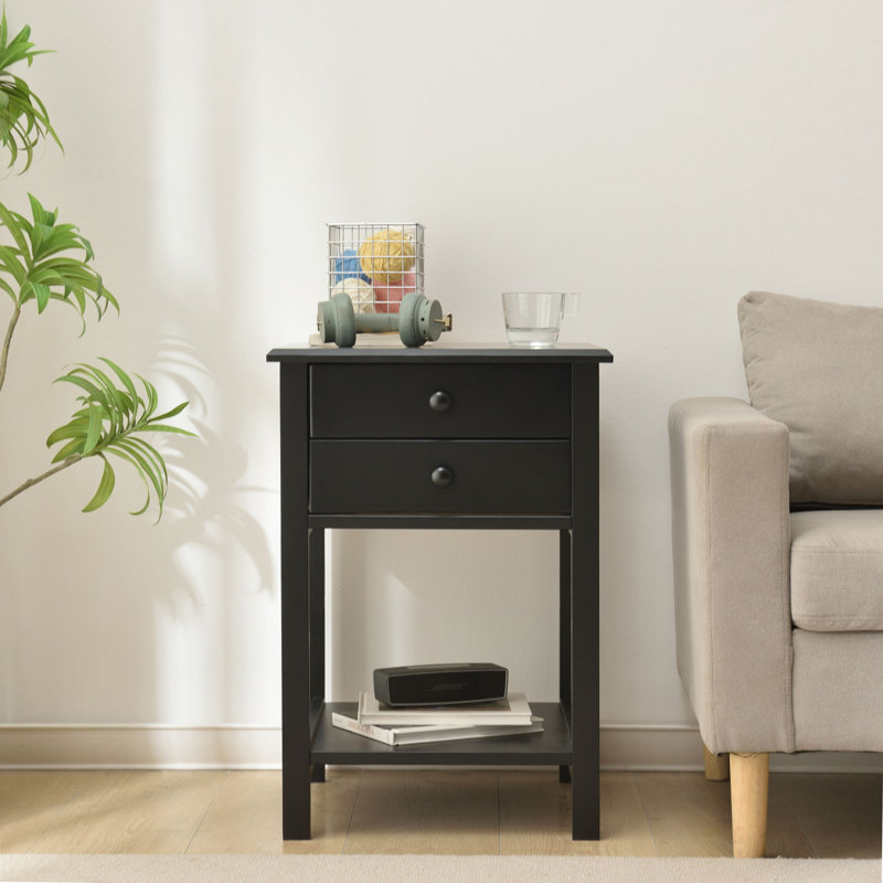Adaryl 17.7'' W Solid Wood Stand, Black