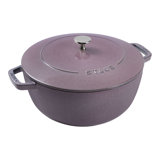 Staub Cast Iron Round Cocotte, Dutch Oven, 5.5-Quart, Serves 5-6, Made In France, Peony Pink