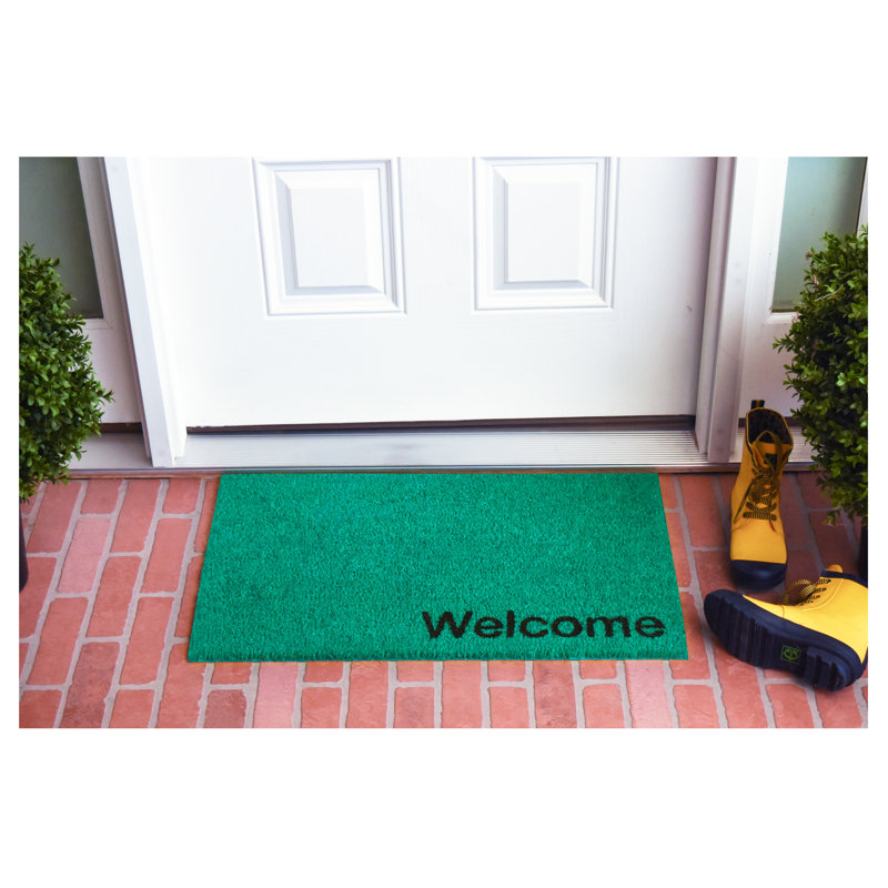 Tapis d'entrée antidérapant Kasper, L 24 po x L 36 po, Turquoise