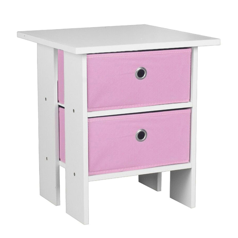 Allauddin End Table, White, Black 