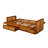 Full-size Futon Frame with Storage in Honey Finish, Mattress not Included
