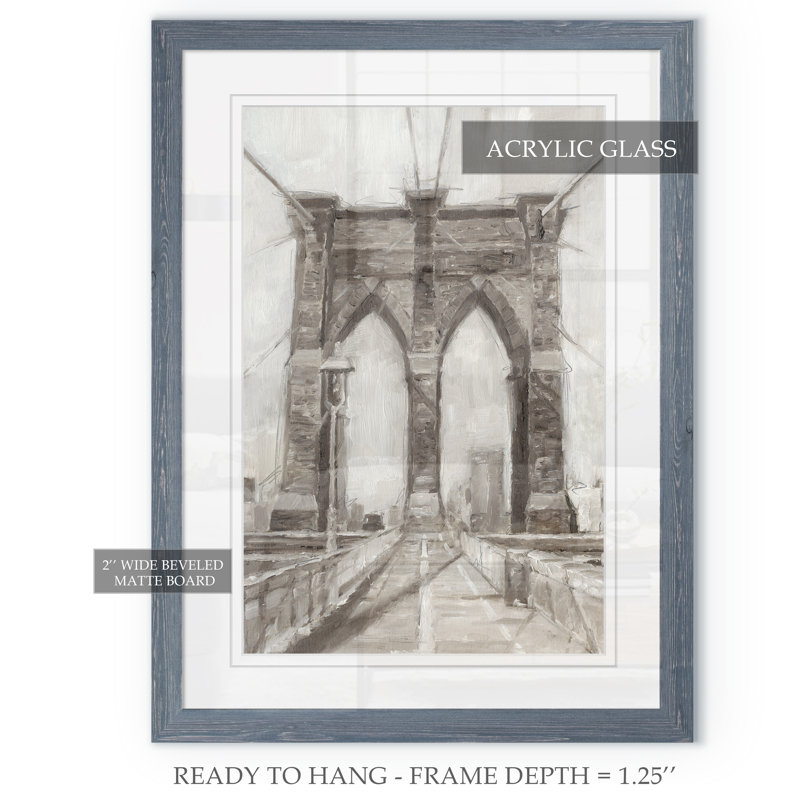 « bridge crossing i » par paul cezanne-cadre photo, reproduction d’art, Cadre en papier gris, H 32 po x l 44 po x 1,25 po