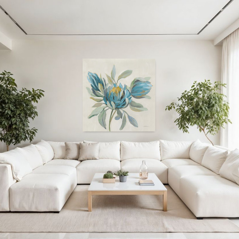 Art floral tropical sur le terrain, H 48 po x l 48 po