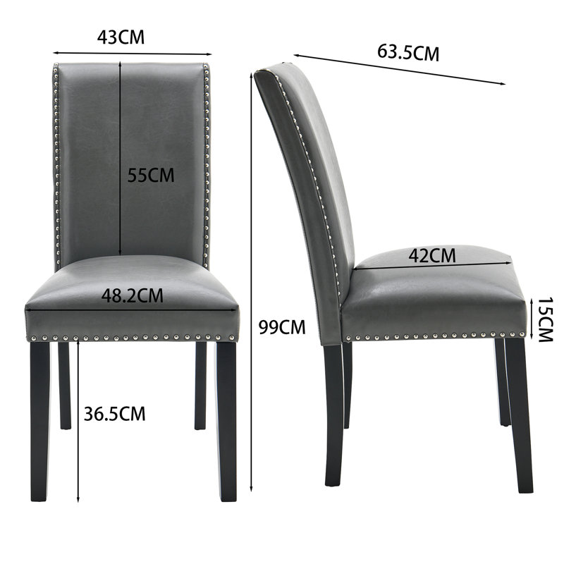Dianca 36.5cm H Upholstered Upholstered Back Parsons Chair, Grey