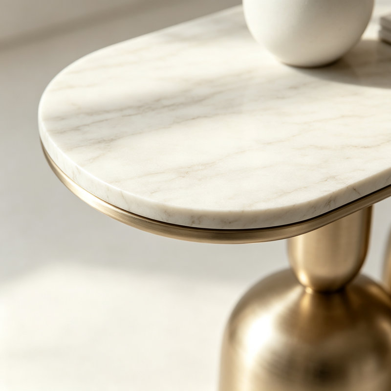 Console de style italien de luxe, H 33,5 po x l 39,4 po x P 13,8 po, Blanc / or champagne, Or champagne