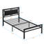 Lit simple, structure de lit en métal, noir, conception solide et stable, environnement calme et relaxant, étapes d'assemblage faciles, pas de sommier tapissier nécessaire, structure d'une capacité de 300 lb, sommeil,