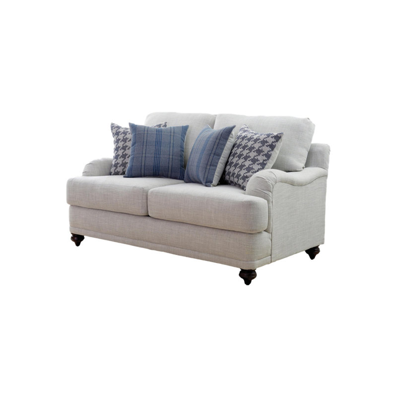 Ahron Loveseat, Light Gray Fabric