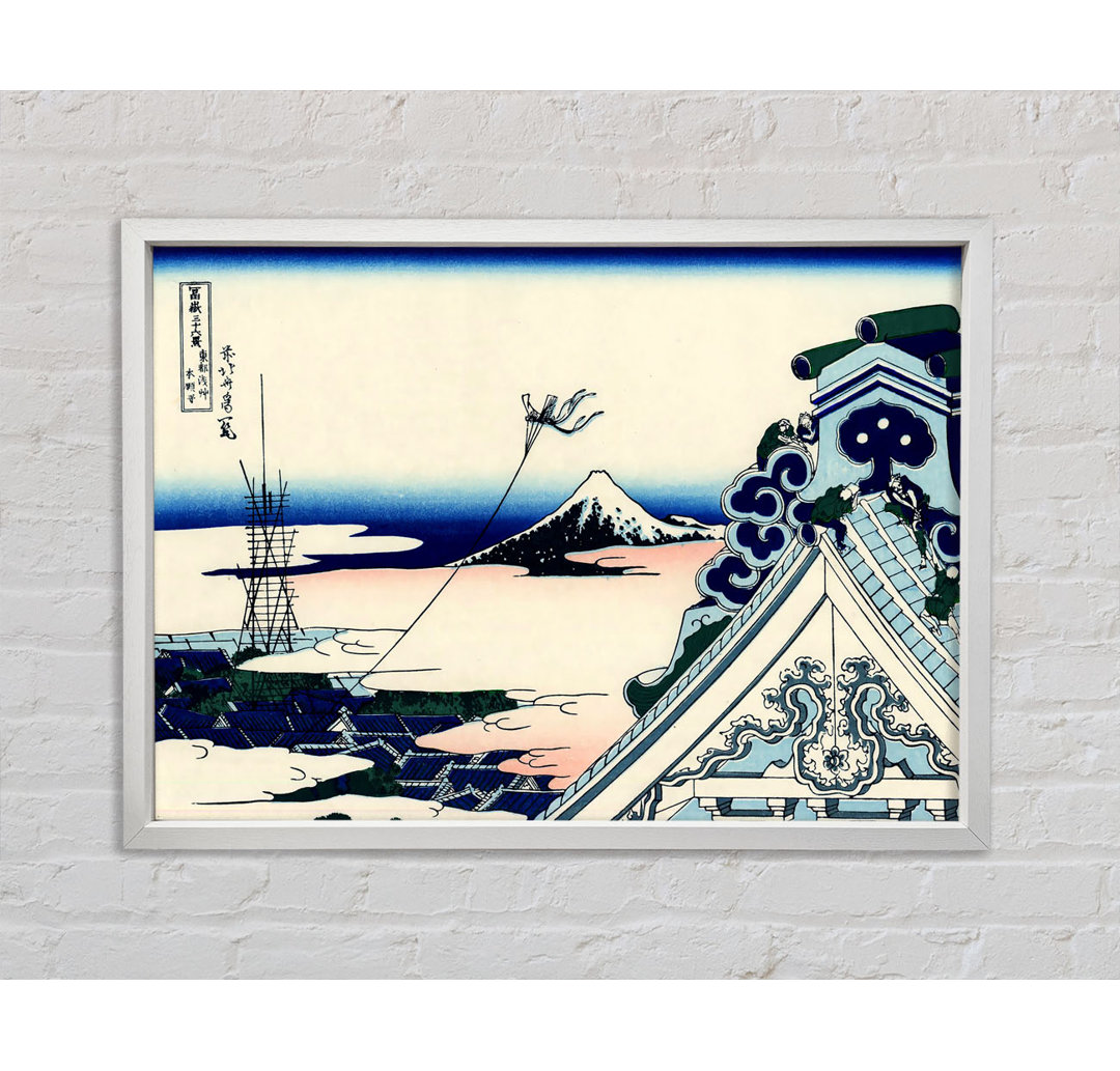 Hokusai Asakusa Honganji Tempel - Einzelner Bilderrahmen Kunstdrucke auf Leinwand