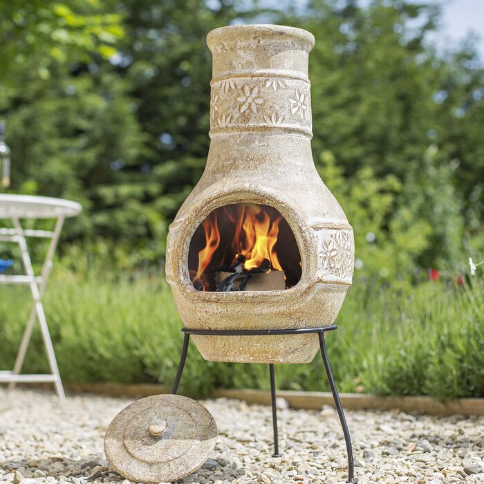 Dakota Fields Bernadette Clay Wood Burning Chiminea & Reviews | Wayfair ...