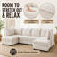 1 ensemble de canapé modulaire en bois avec revêtement en tissu Snowin, couleur blanc pâle, canapé modulaire Cloud MCS-01, pieds de canapé Cloud-137365019-137364998