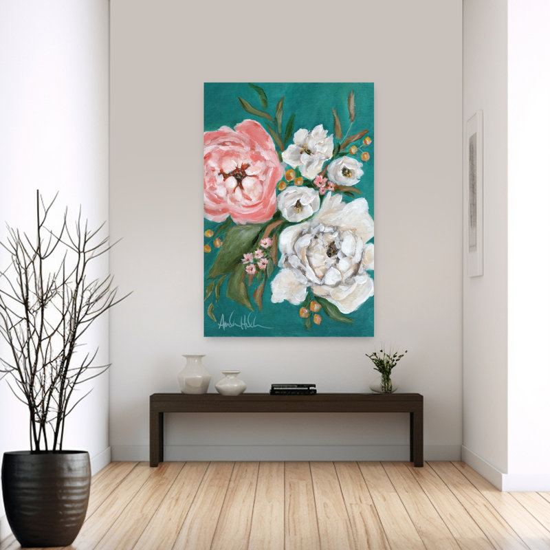 Art et fleurs de pivoines printanières, H 60 po x l 40 po