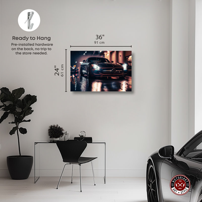 Art mural «Bastro Racing Car» par Notoriart, Toile tendue, H 24 po x l 36 po