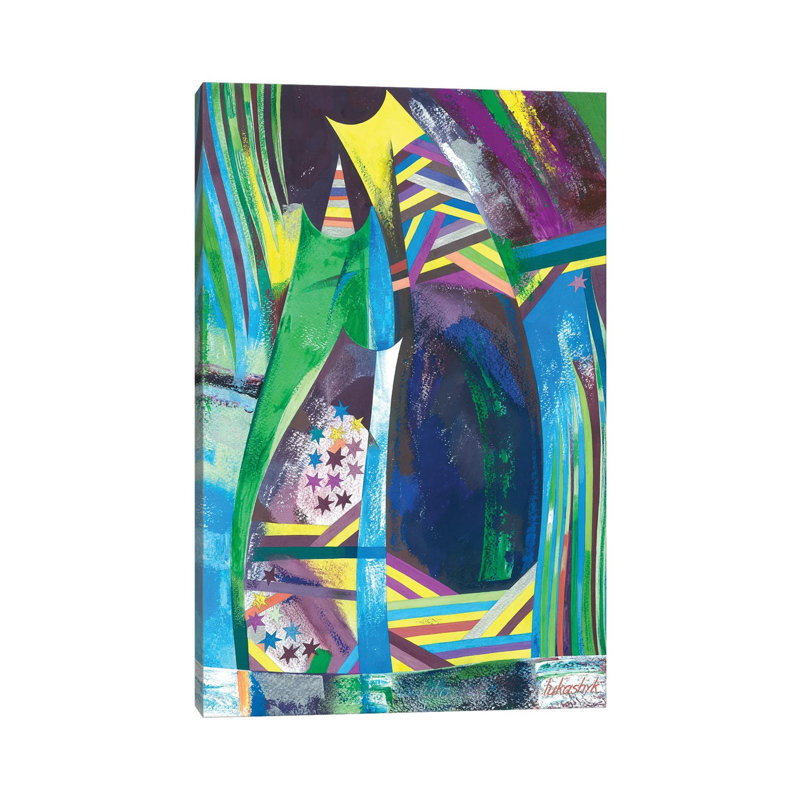 Three In Christmas Fireworks by Neli Lukashyk - Wrapped Canvas Gallery-Wrapped Canvas Giclée