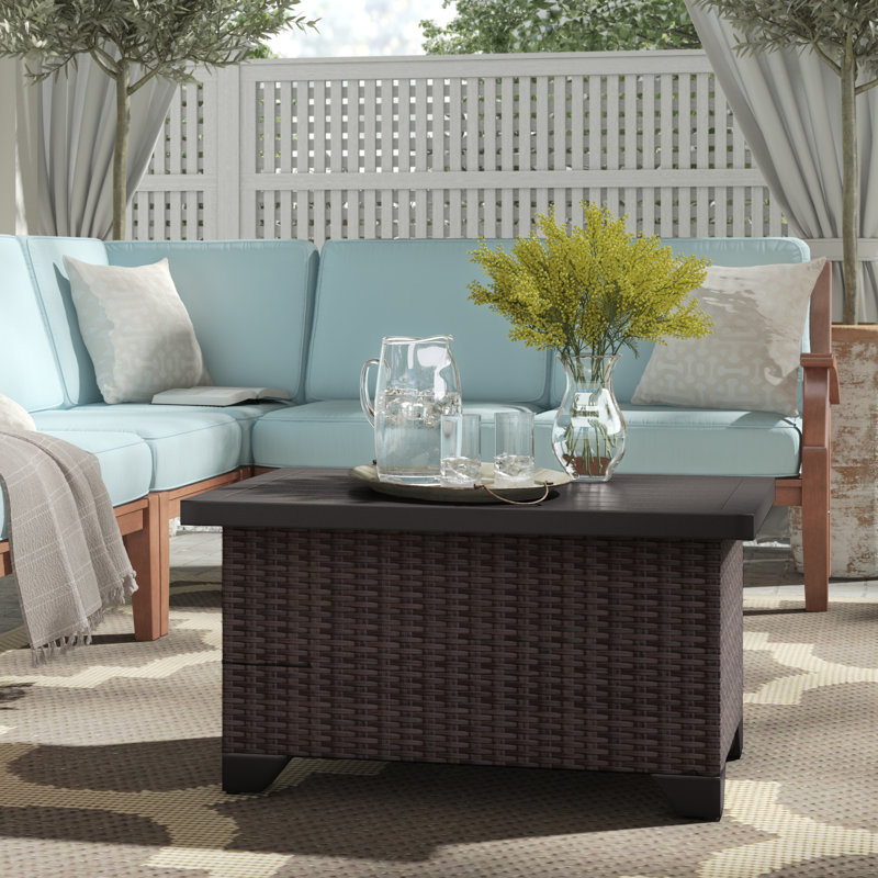 Menachem Rectangular Metal Outdoor Coffee Table