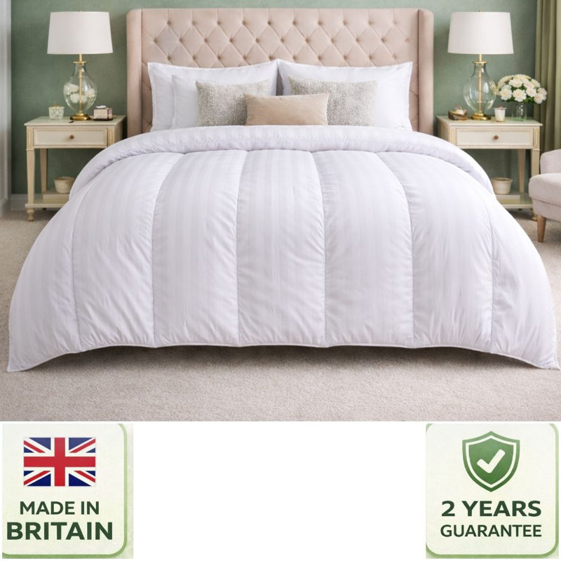 Opulent Home Premium Anti-Allergy Duvet Quilt 15 TOG - Lightweight Stripe Winter Warm Comforter Single /Double/King/Super King 
