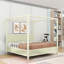 Lit plateforme à baldaquin en bois avec tête de lit-129390594-129390598
