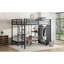 Structure de lit superposé avec garde-robe intégrée, lit superposé en métal avec bureau pliable
