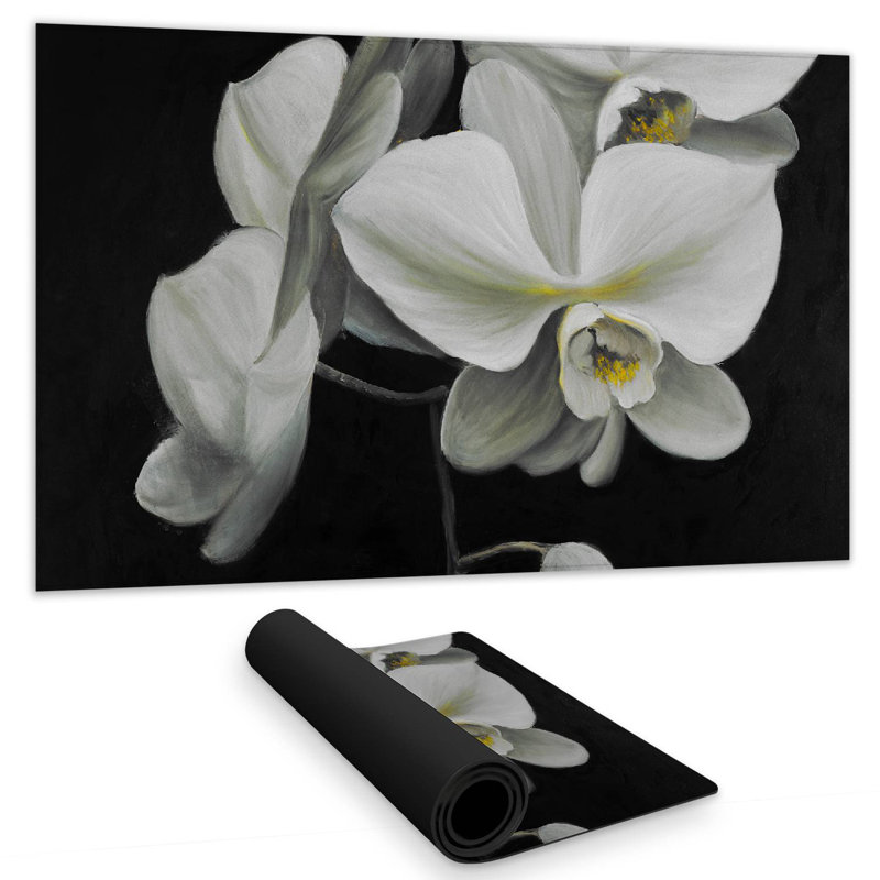 White orchids - 14.00"x24.25" Desk mat