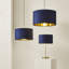Aidar Linen Blend Drum Lamp Shade ( Slip-On ) in Blue-2001287656