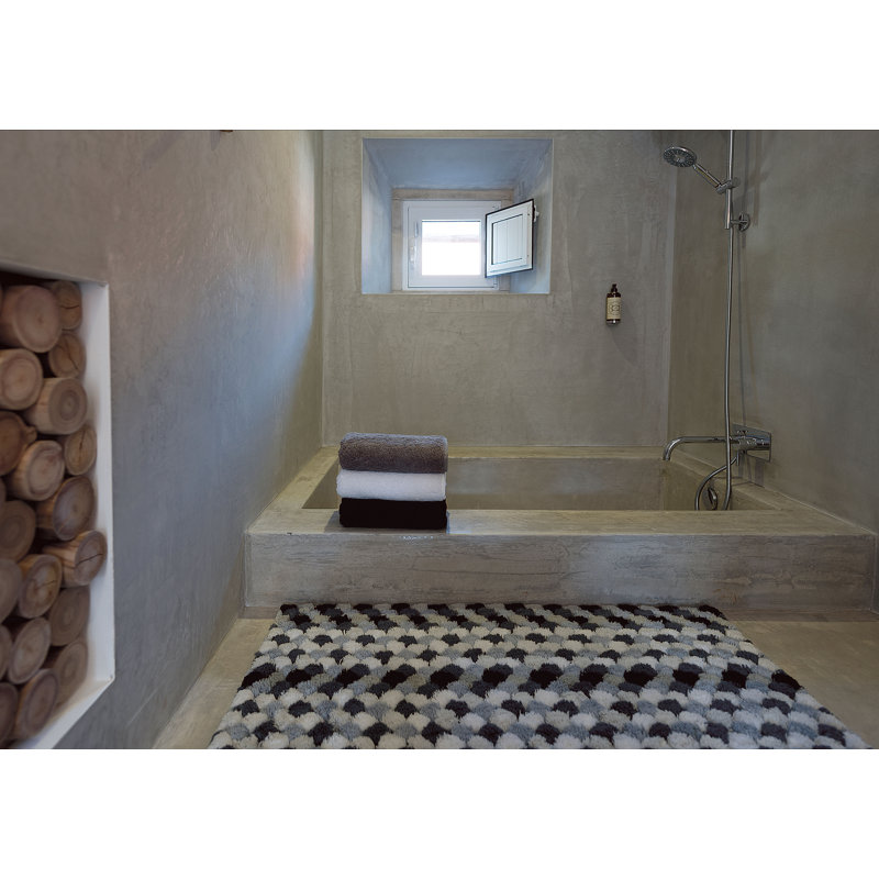 Color Bubble Geometric Bath Rug, 20" W x 31" L, Gray