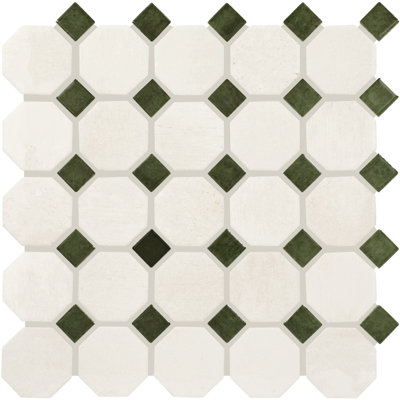 Daltile Relicca 12 x 12 Octagon Dot Mosaic Tile (10 PCS Per Carton) (10.00 SQFT Per Carton)