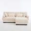 Sofa d'angle modulaire en flanelle, canapé d'angle monobloc avec coussins décoratifs