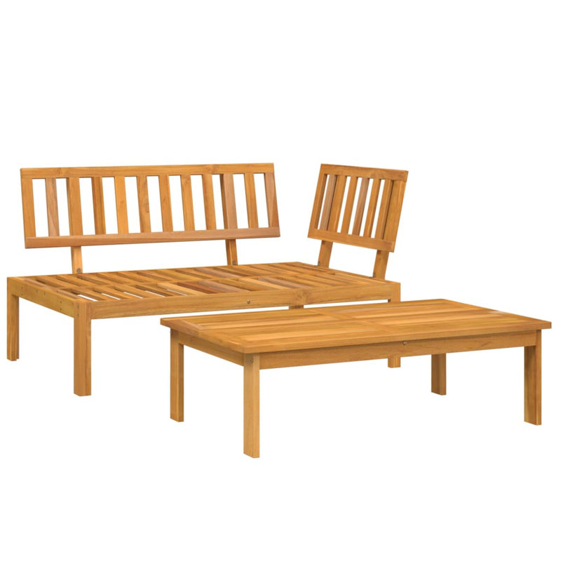 Ebern Designs Patio Pallet Corner Sofa With Cushions Solid Wood Acacia, Yellow, Anthracite