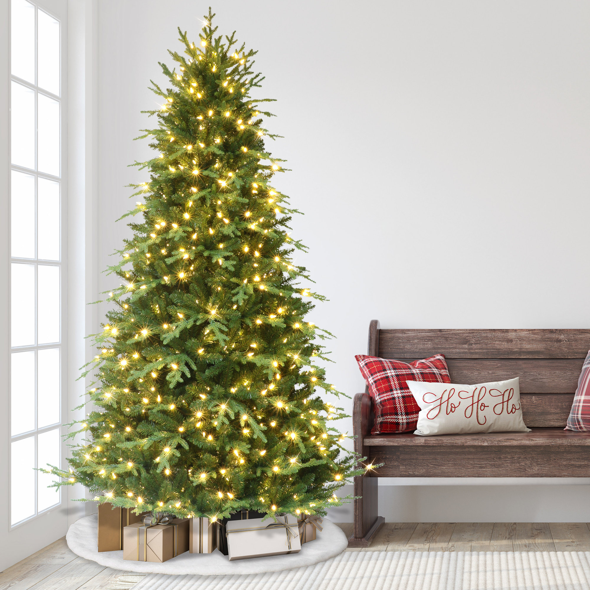 90' Artificial Fir Christmas Tree with Color & Clear Lights