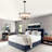 Modern 6- Light 20.86" Dimmable Farmhouse Drum Chandelier With Fabric Shade For Kitchen Island Living room-772809982