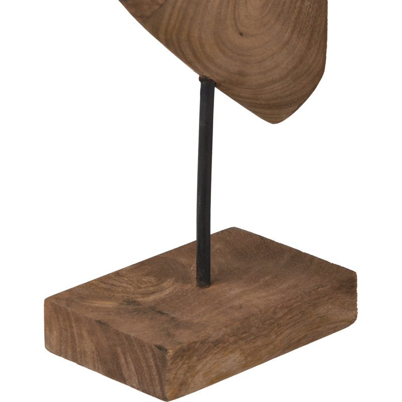 Handcarved Mango Wood Altum Angelfish Ornament, Natural