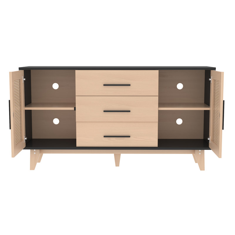 Khristine 59 rattan Sideboard, Black