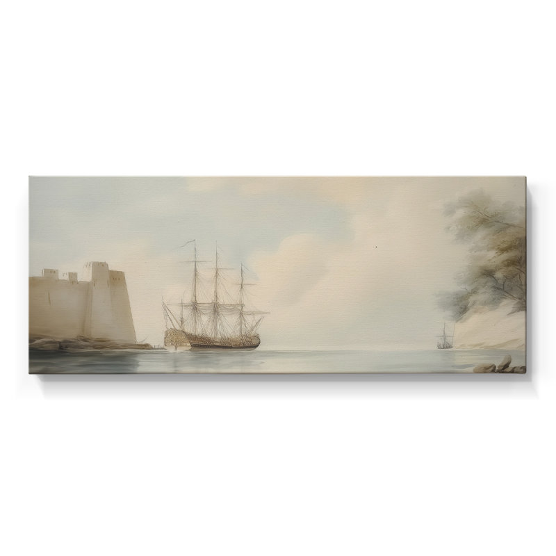 Série nautique-L XXVI- Toile tendue avec châssis - Prêt à accrocher, H 20 po x l 50 po