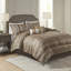 Édredon pour grand lit 7 pièces - brun / or, motifs, style intrigant-124917946-124917948