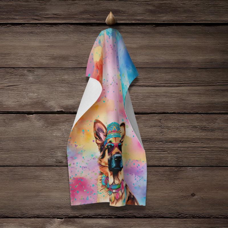 Serviette de cuisine German Shepherd Hippie Dawg