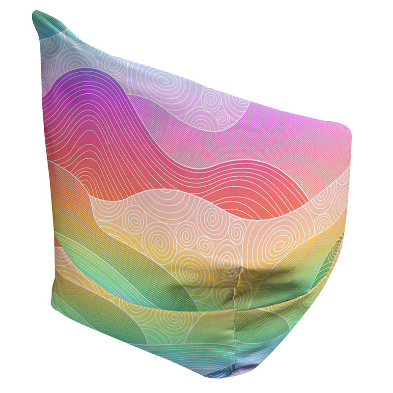 Hand Bean Bag Cover, 86" Hx 43" W x 27" D, Poly-fill, Red/Green/Yellow Polyester Blend