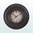 Sante Round Wall Clock in Antique Brown, Transitional Style