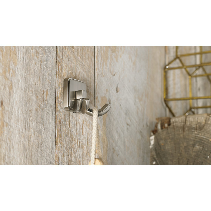 Transitional Metal Wall Hook, Brushed Nickel